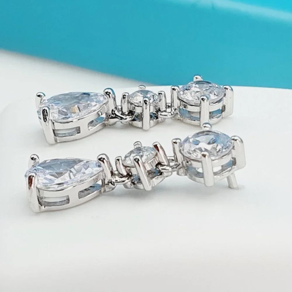 925 Sterling Silver CZ Beautiful Earrings for Women, 1USPAR4248 - Picture 11 of 11